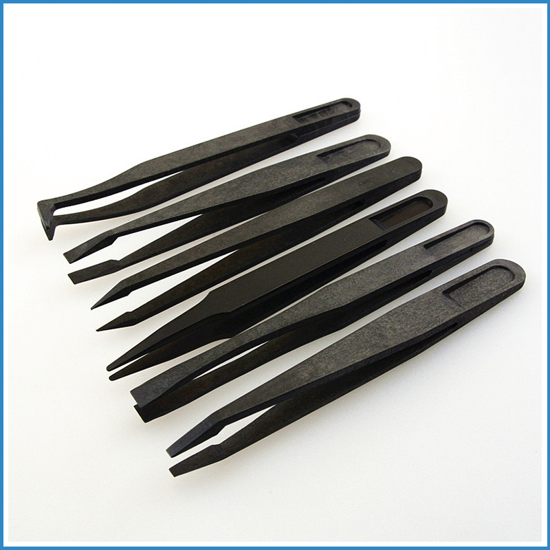 Electronics Repair Tool Kit - Antistatisches Kohlefaser-Pinzetten-Set ESD Kunststoff-Pinzetten PCB Elektronik-Reparaturwerkzeug-Set