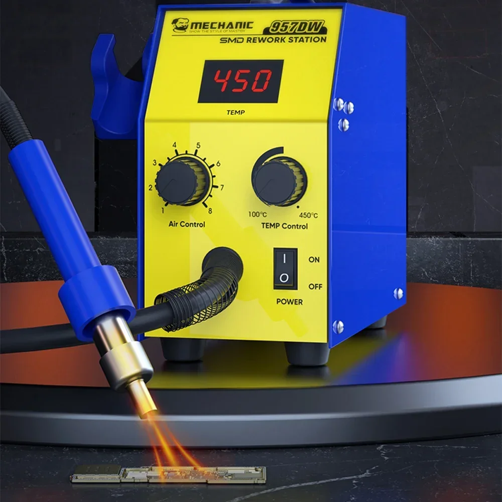 Electronics Repair Equipment - Rework Station MECHANIC 957DW Zweiroll-Heißluftpistole für