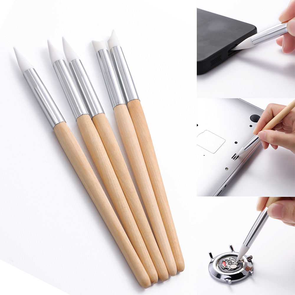 Electronics Repair Tool Kit - 5-teiliges Uhrenwerk- und Elektronik-Reinigungsset mit Gummispitzen,